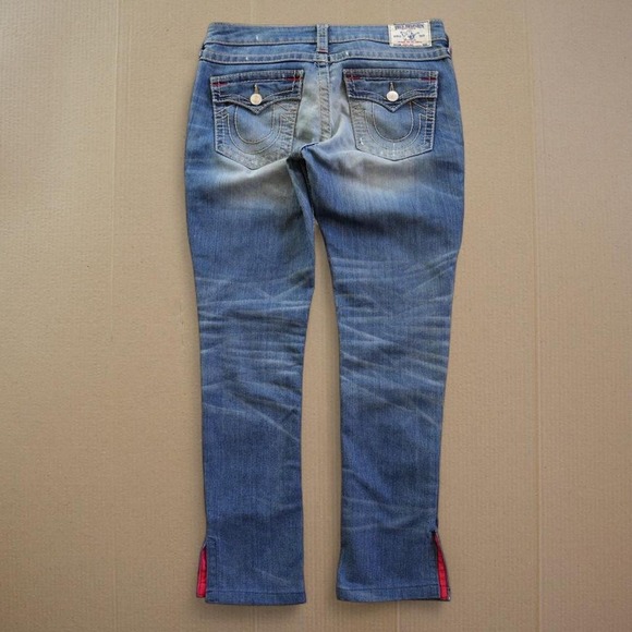 True Religion Other - True Religion Big T Flap Jeans Men Sz 30 Medium Wash Bootcut Horseshoe Split Leg
